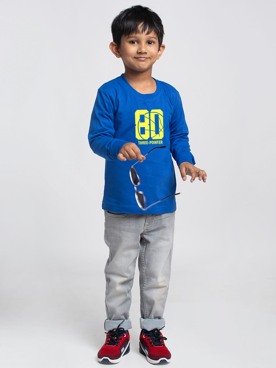 Kids Three Pointer printed full sleeves t-shirt - Friskers