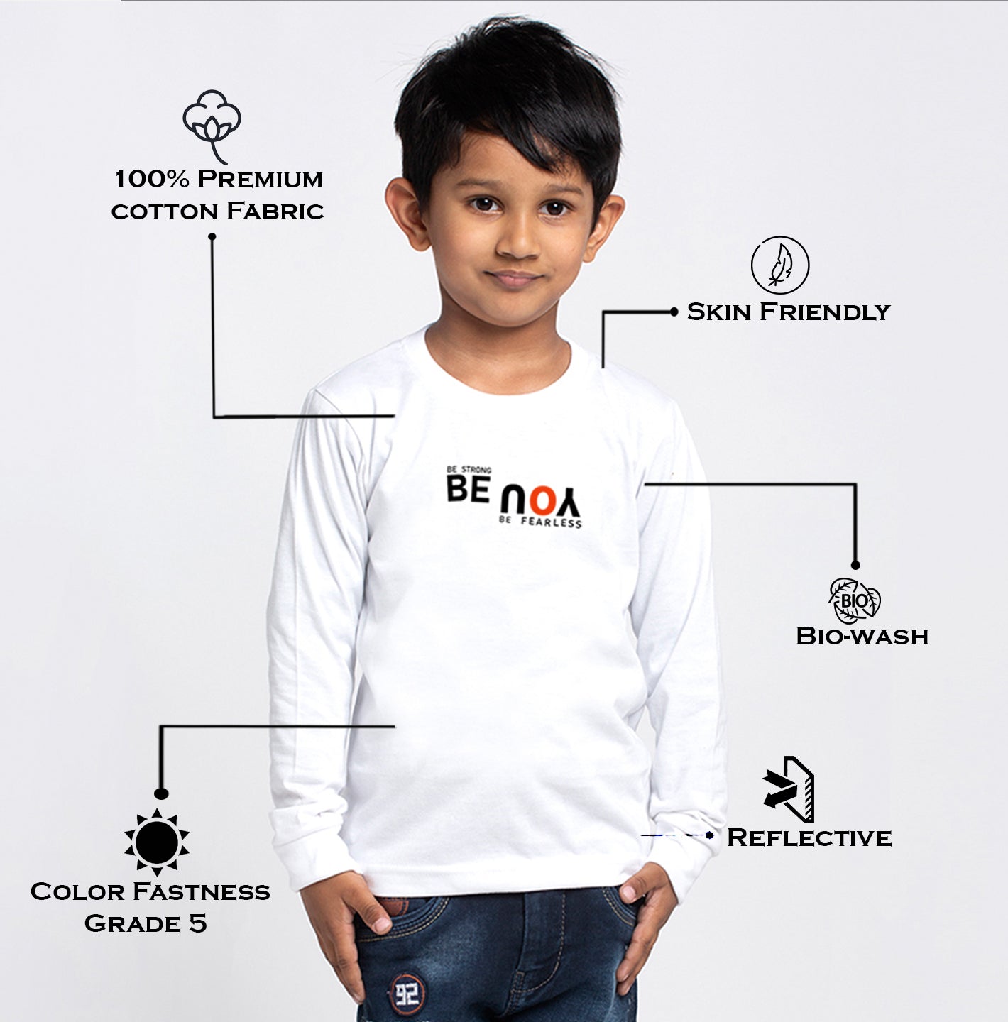 Kids Be You printed full sleeves t-shirt - Friskers