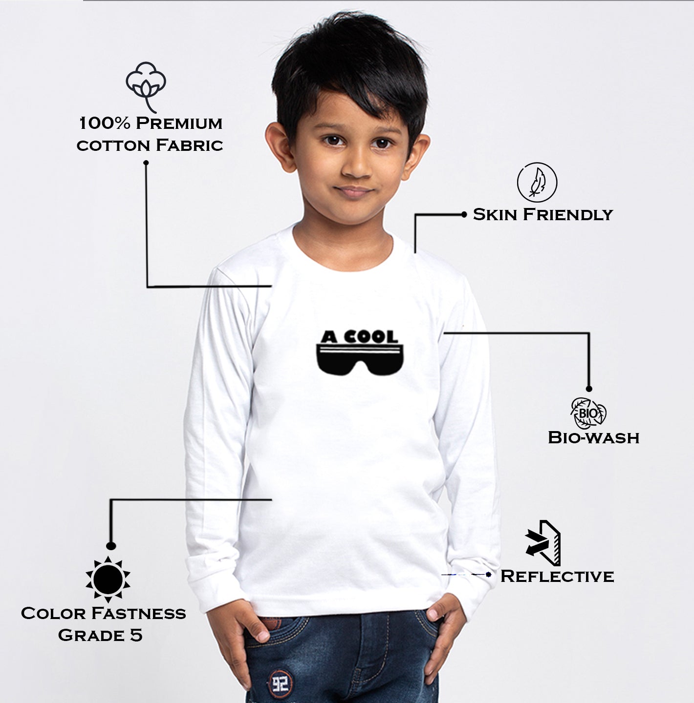 Kids Cool printed full sleeves t-shirt - Friskers