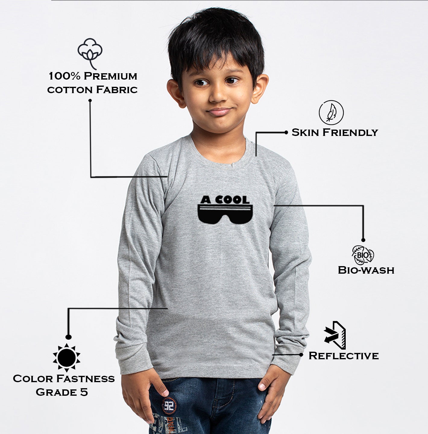 Kids Cool printed full sleeves t-shirt - Friskers