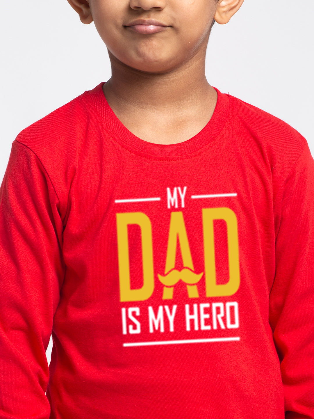 Kids My Dad Is My Hero printed full sleeves t-shirt - Friskers