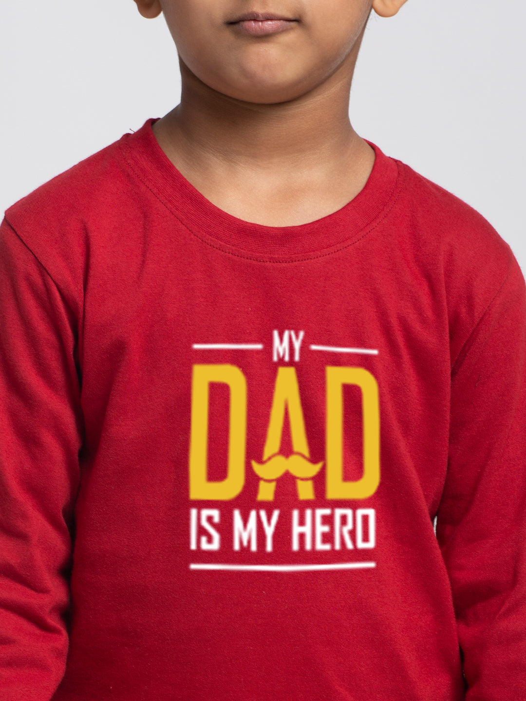 Kids My Dad Is My Hero printed full sleeves t-shirt - Friskers