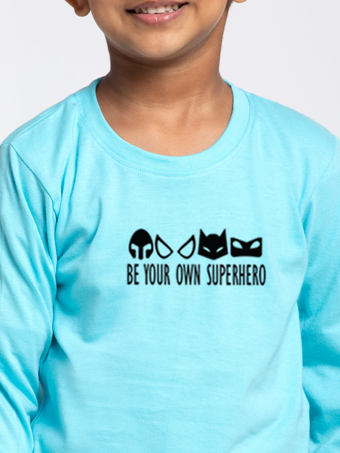 Kids Be Your Suprehero printed full sleeves t-shirt - Friskers