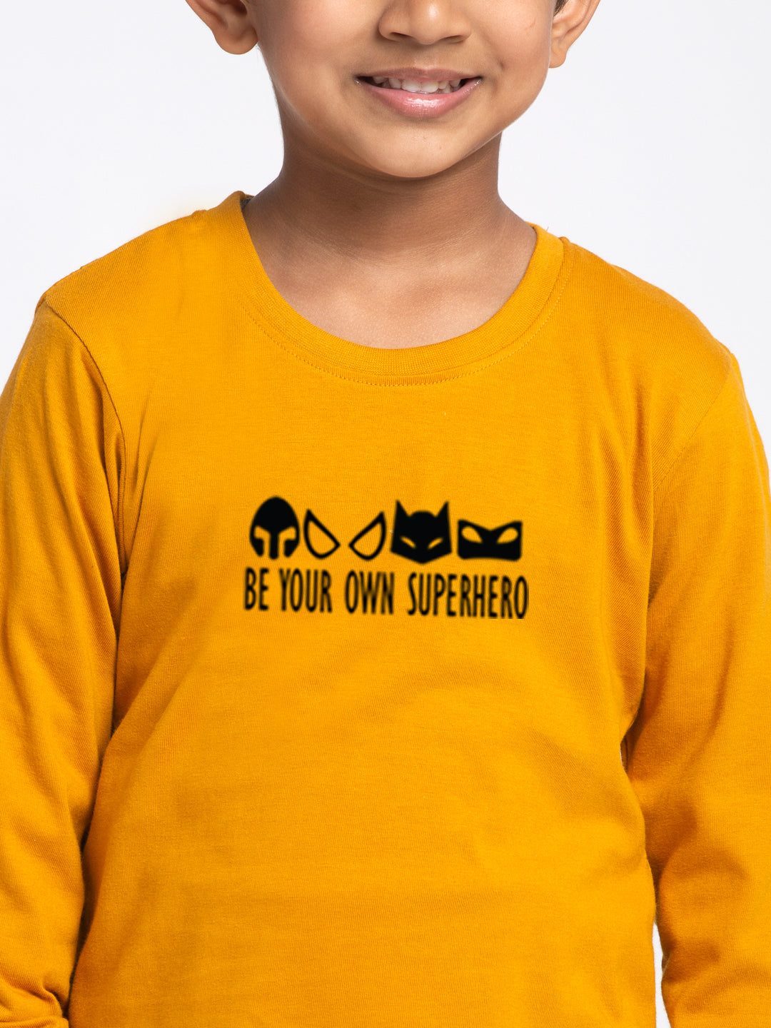 Kids Be Your Suprehero printed full sleeves t-shirt - Friskers