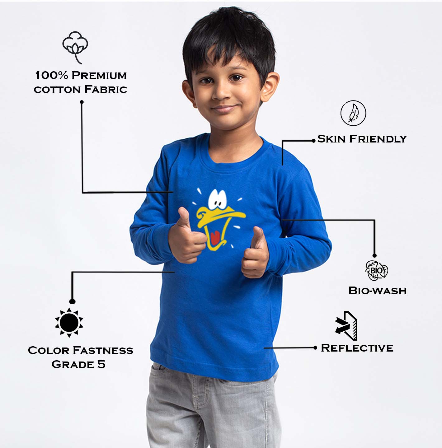 Kids Duck printed full sleeves t-shirt - Friskers