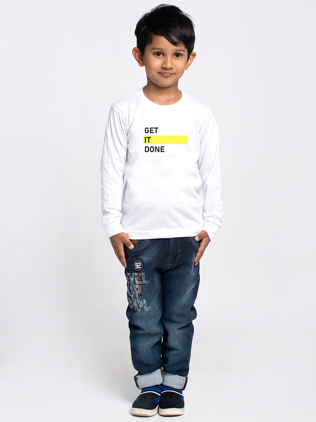 Kids Get It Done printed full sleeves t-shirt - Friskers