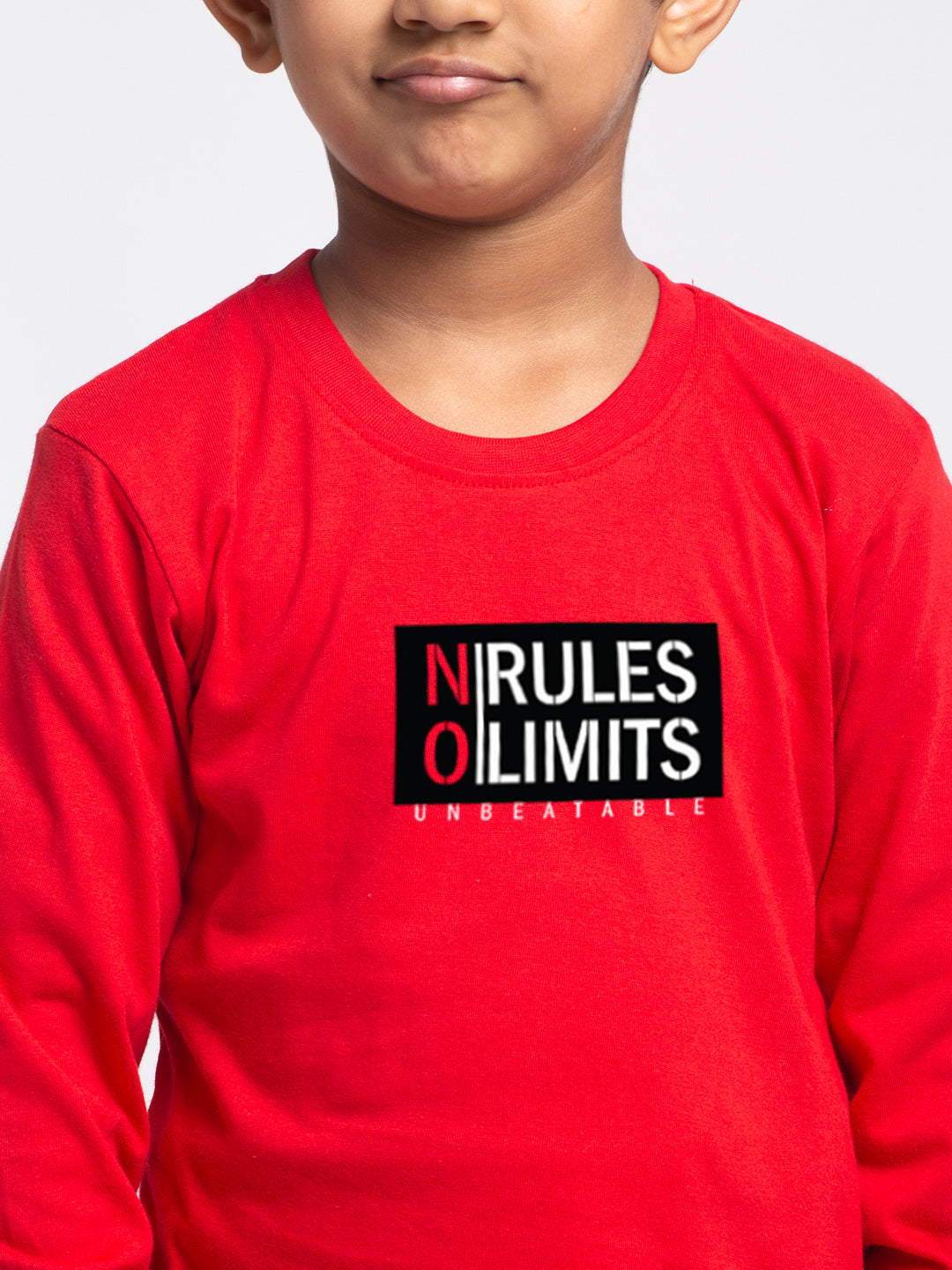 Kids No Rules No Limits printed full sleeves t-shirt - Friskers