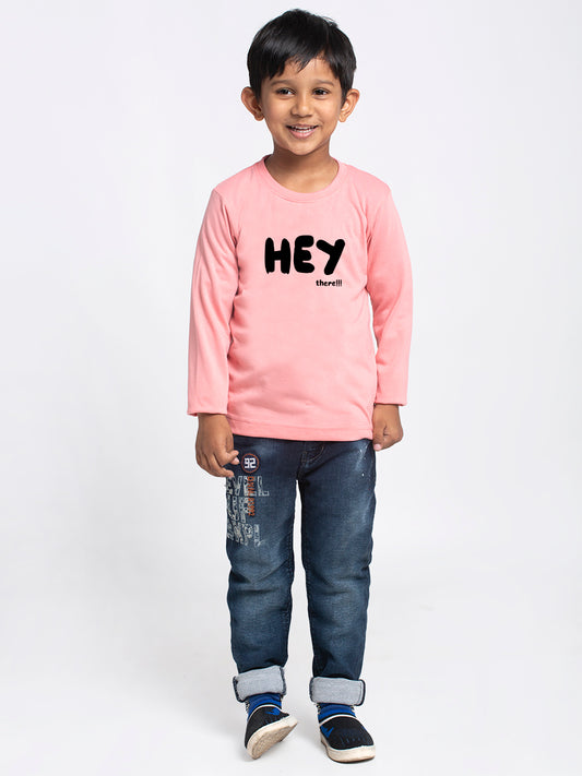 Kids hey printed full sleeves t-shirt - Friskers
