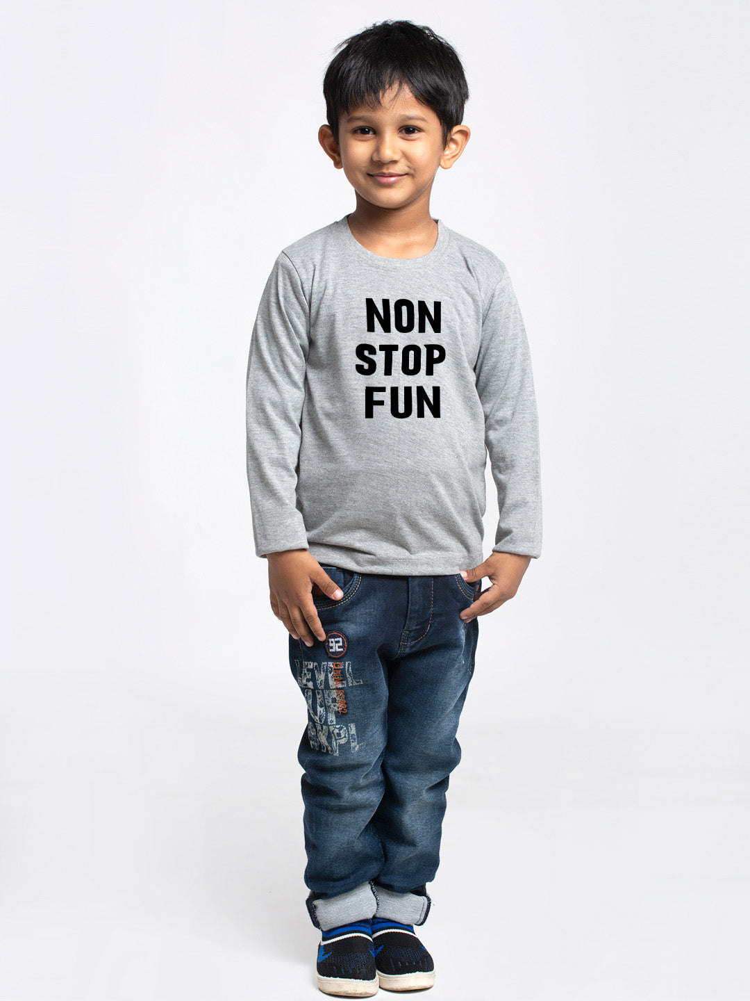 Kids Non Stop Fun printed full sleeves t-shirt - Friskers