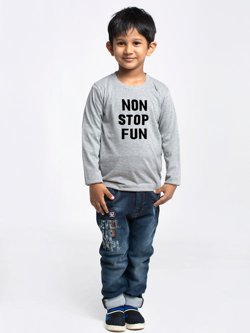 Kids Non Stop Fun printed full sleeves t-shirt