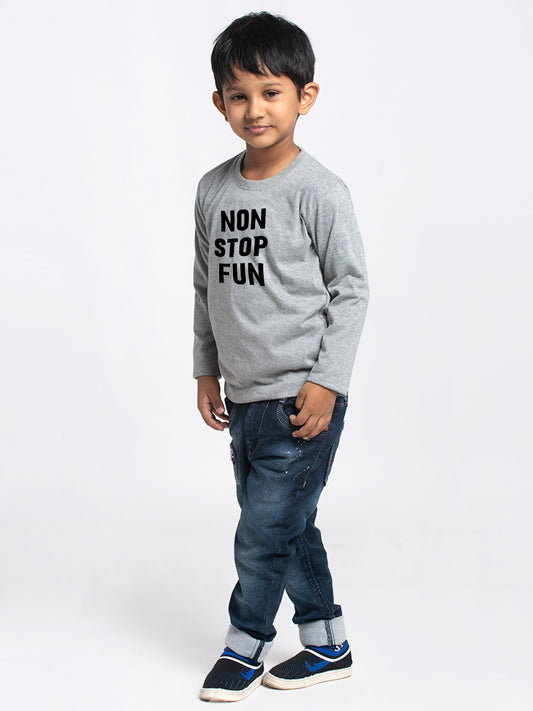 Kids Non Stop Fun printed full sleeves t-shirt - Friskers