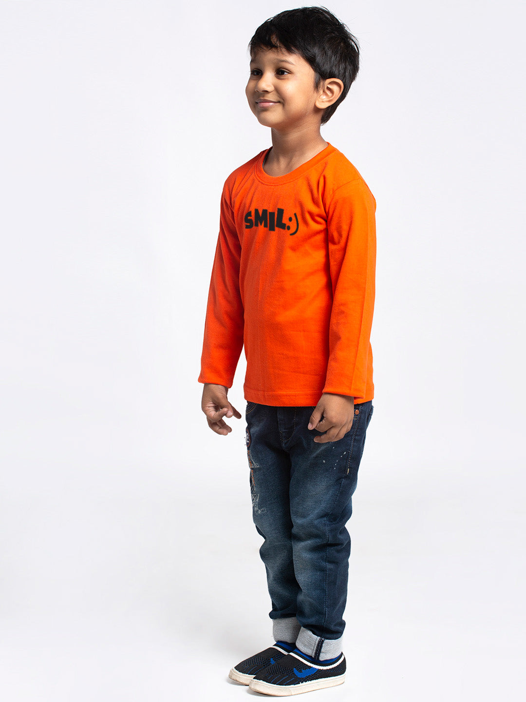 Kids Smile printed full sleeves t-shirt - Friskers