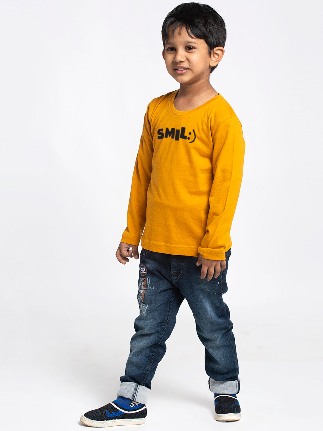 Kids Smile printed full sleeves t-shirt - Friskers