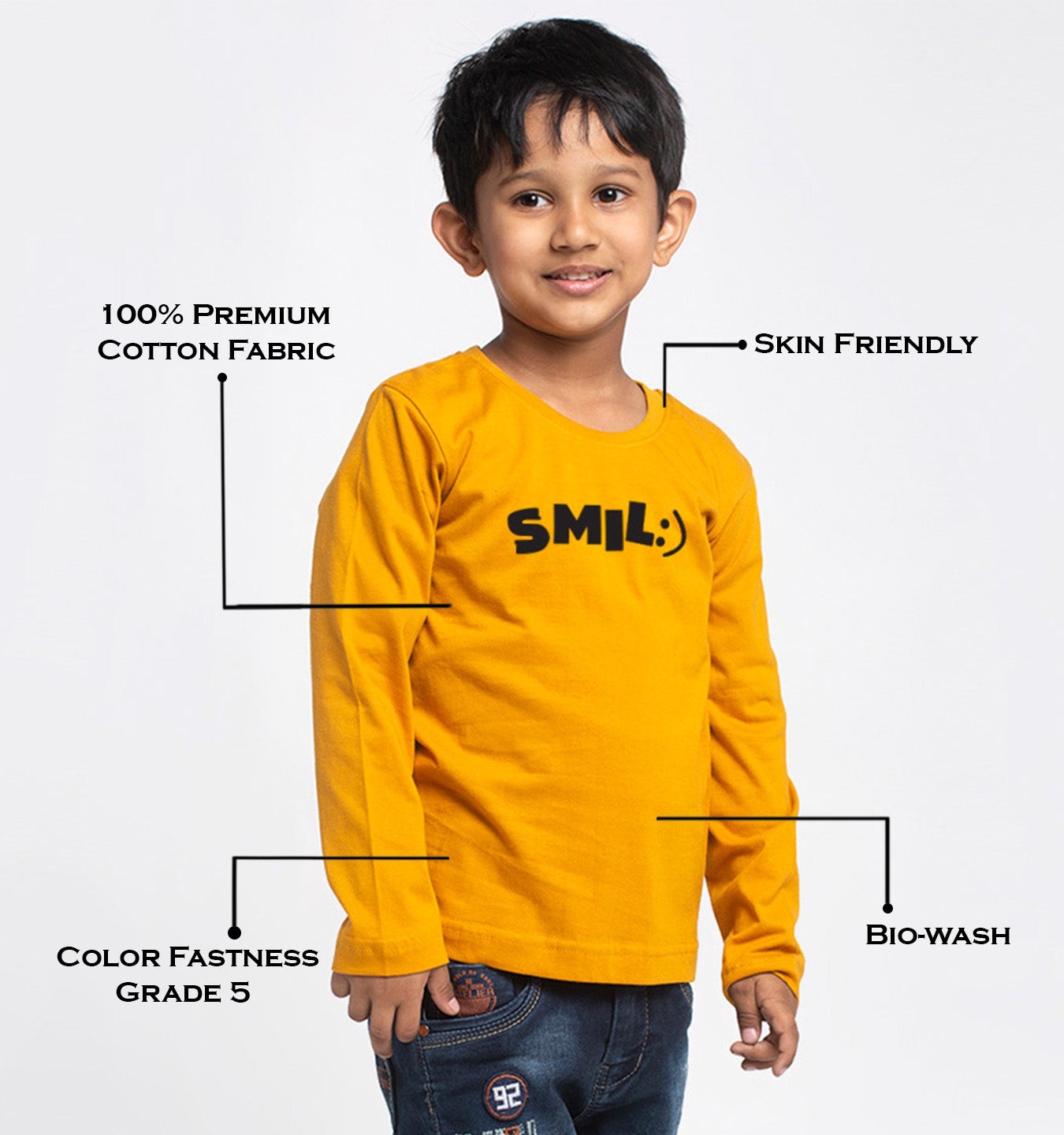 Kids Smile printed full sleeves t-shirt - Friskers