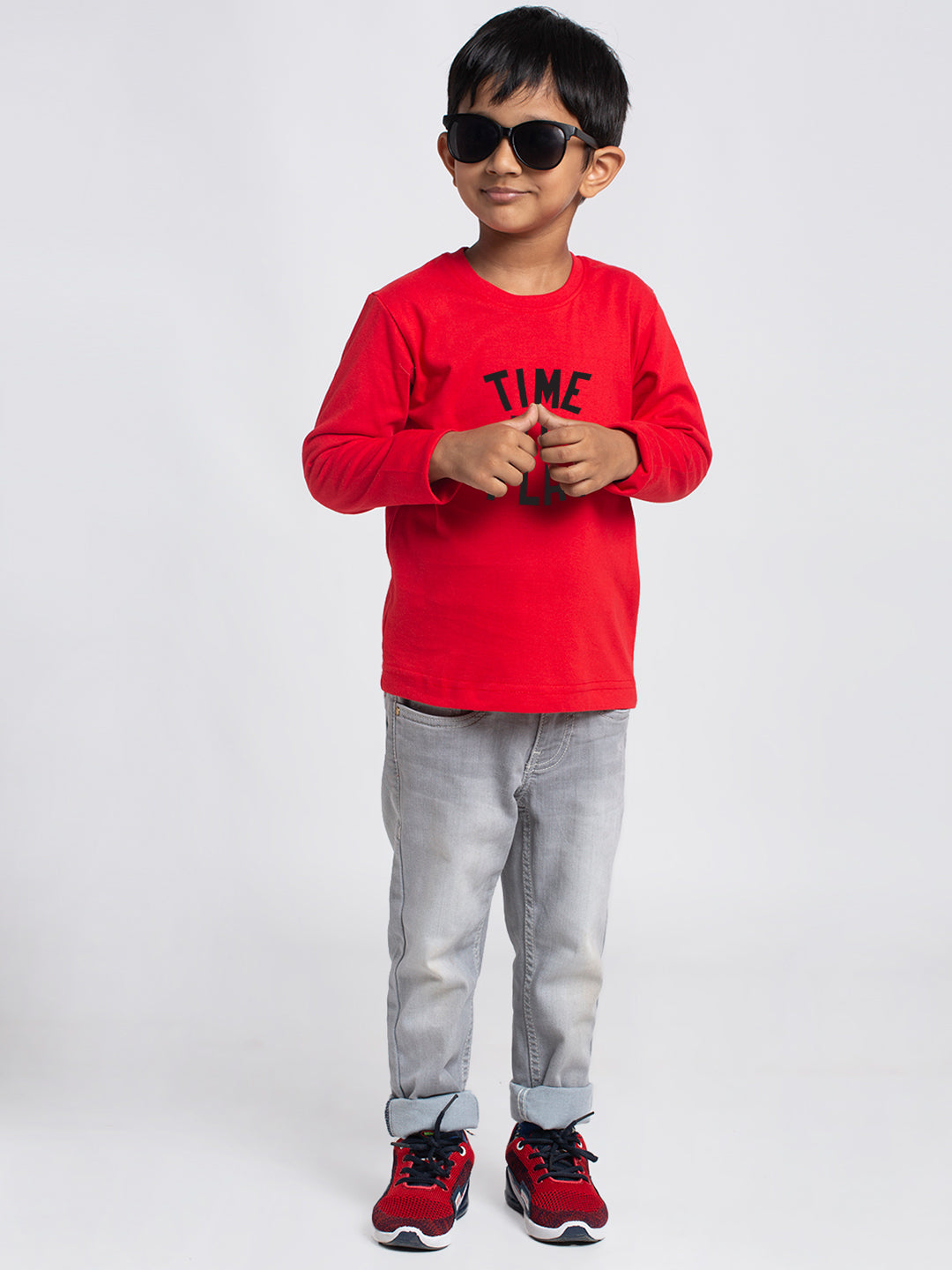 Kids Time To Play printed full sleeves t-shirt - Friskers