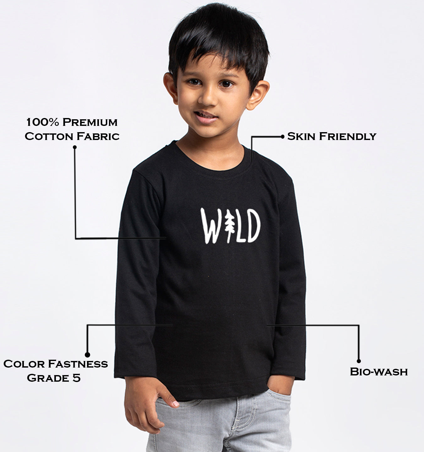 Kids Wild printed full sleeves t-shirt - Friskers