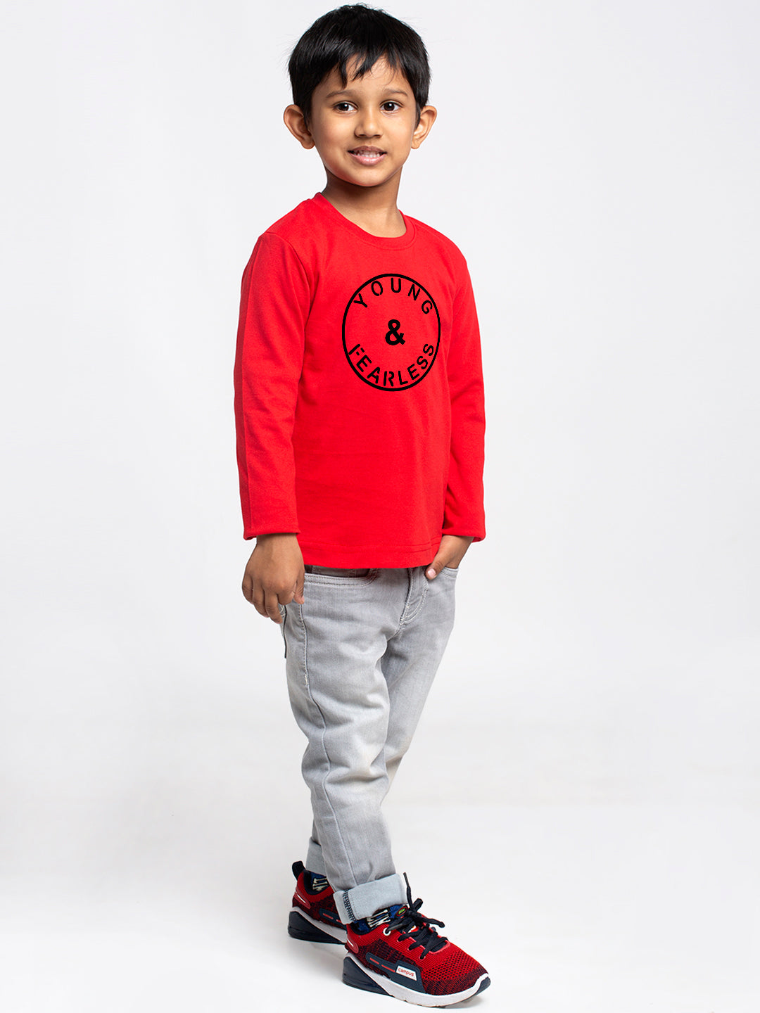 Kids Young Fearless printed full sleeves t-shirt - Friskers