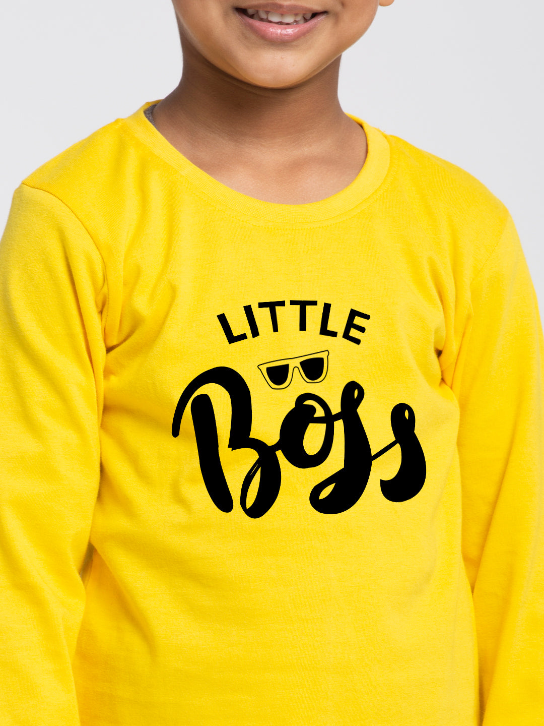 Kids Little Boss printed full sleeves t-shirt - Friskers