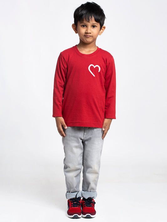 Kids Heart printed full sleeves t-shirt - Friskers