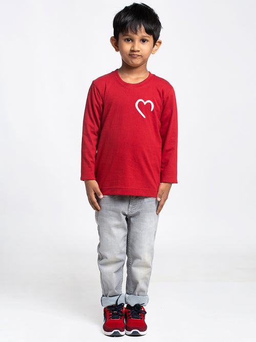 Kids Heart printed full sleeves t-shirt