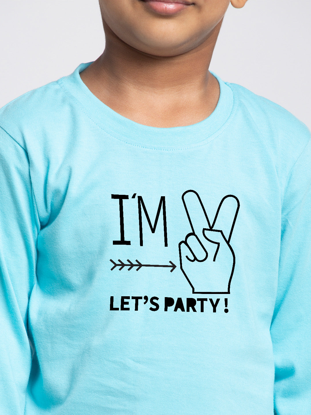 Kids Lets Party printed full sleeves t-shirt - Friskers