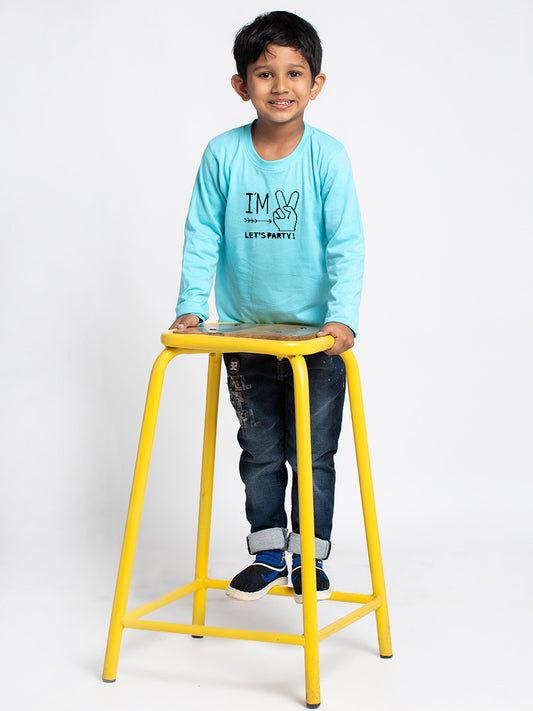 Kids Lets Party printed full sleeves t-shirt - Friskers
