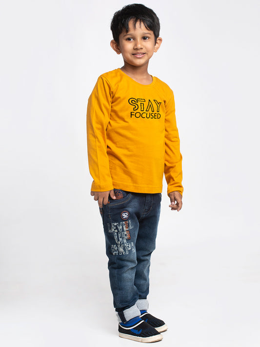 Kids Stay Focused printed full sleeves t-shirt - Friskers