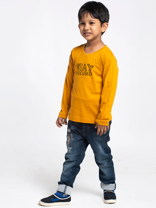 Kids Stay Focused printed full sleeves t-shirt - Friskers