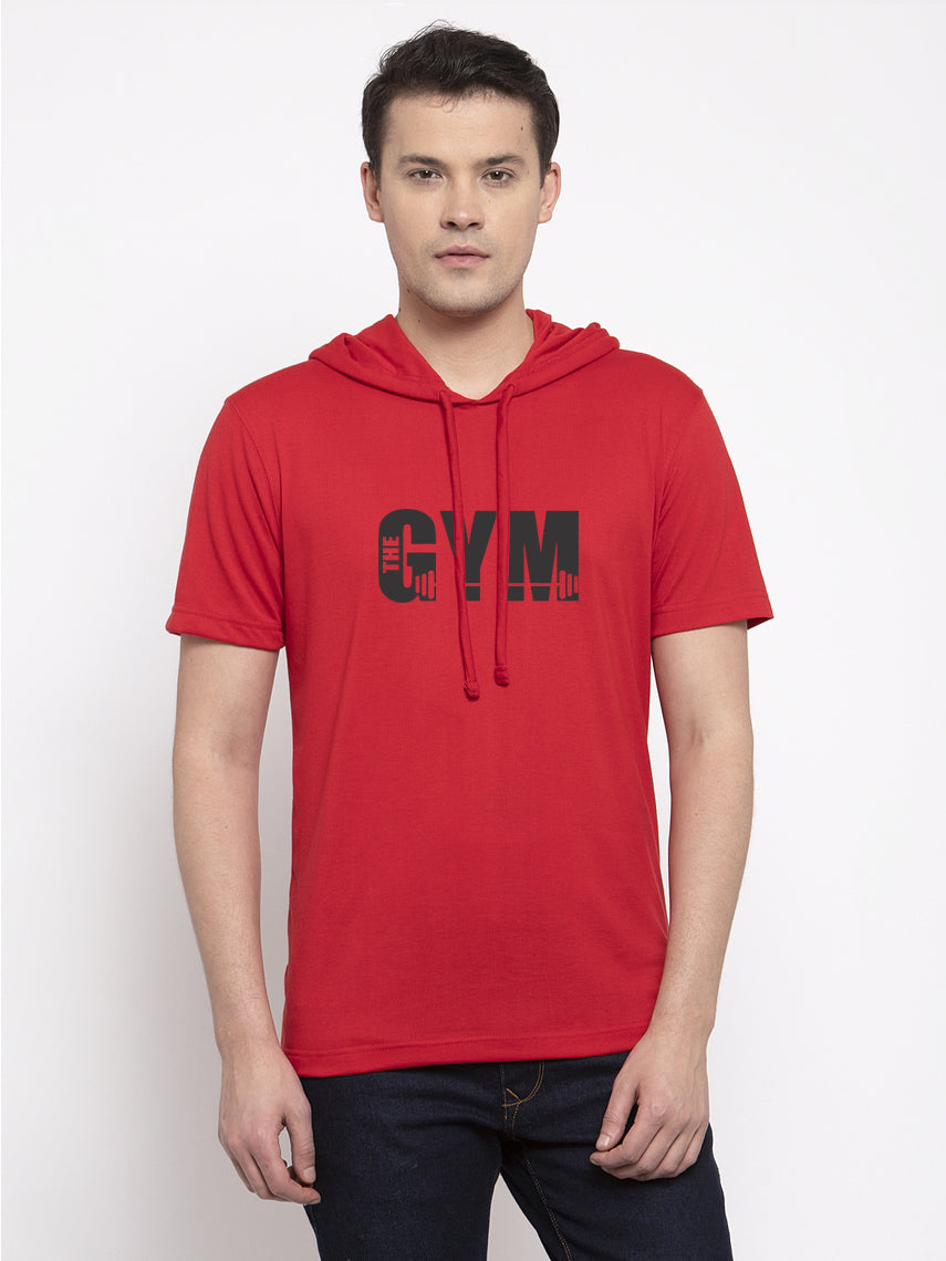 Gym Half Sleeves Printed Hoody T-shirt - Friskers