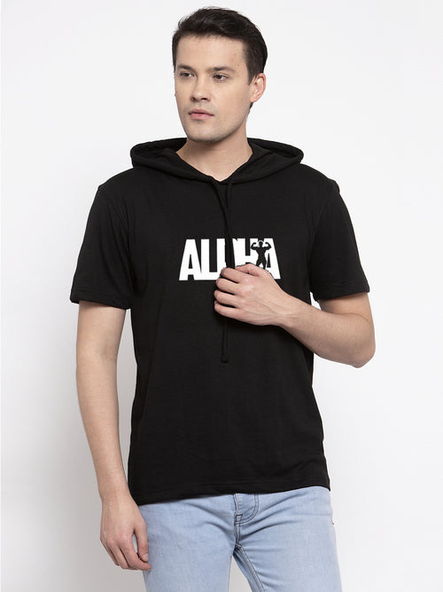 Alpha Half Sleeves Printed Hoody T-shirt - Friskers