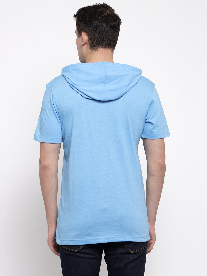 Bear Half Sleeves Printed Hoody T-shirt - Friskers