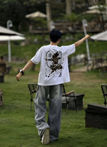 Friskers Men Graphic Print Oversized Cotton Tshirt