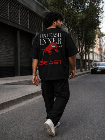 Friskers Men Graphic Print Oversized Cotton Tshirt