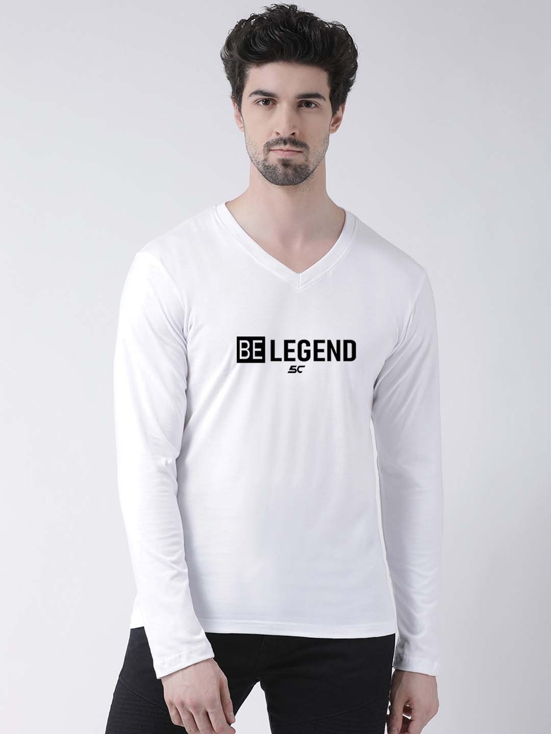 Men's Be Legend Regular Fit V Neck T-Shirt - Friskers