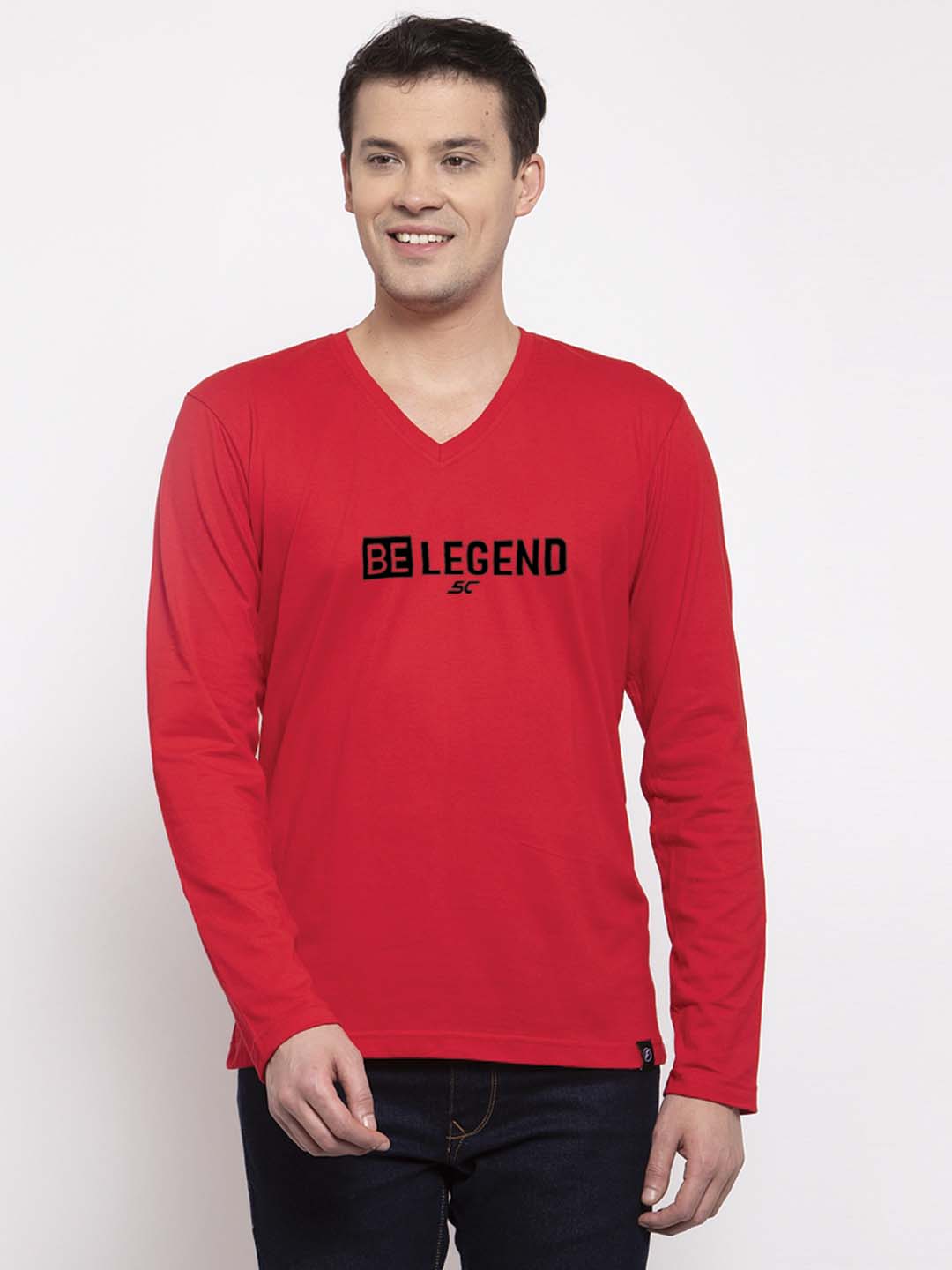 Men's Be Legend Regular Fit V Neck T-Shirt - Friskers