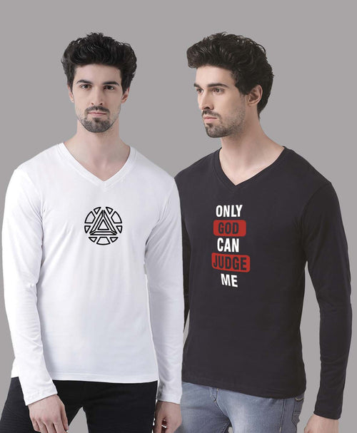 Men's Pack Of 2 Pure Cotton V Neck T-Shirt