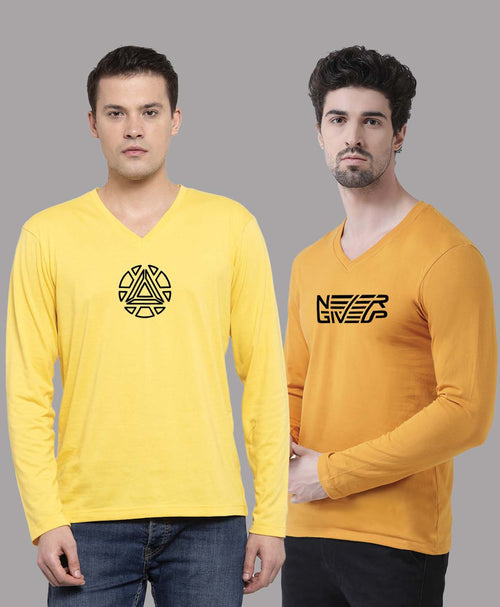 Men's Pack Of 2 Pure Cotton V Neck T-Shirt