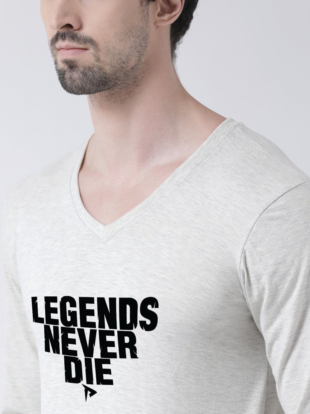 Men's Legends Never Die Regular Fit V Neck T-Shirt - Friskers