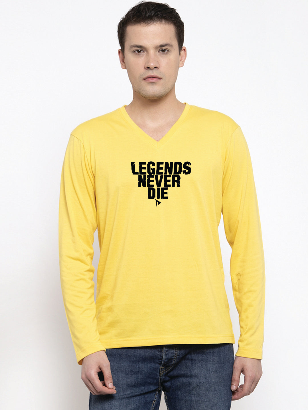 Men's Legends Never Die Regular Fit V Neck T-Shirt - Friskers