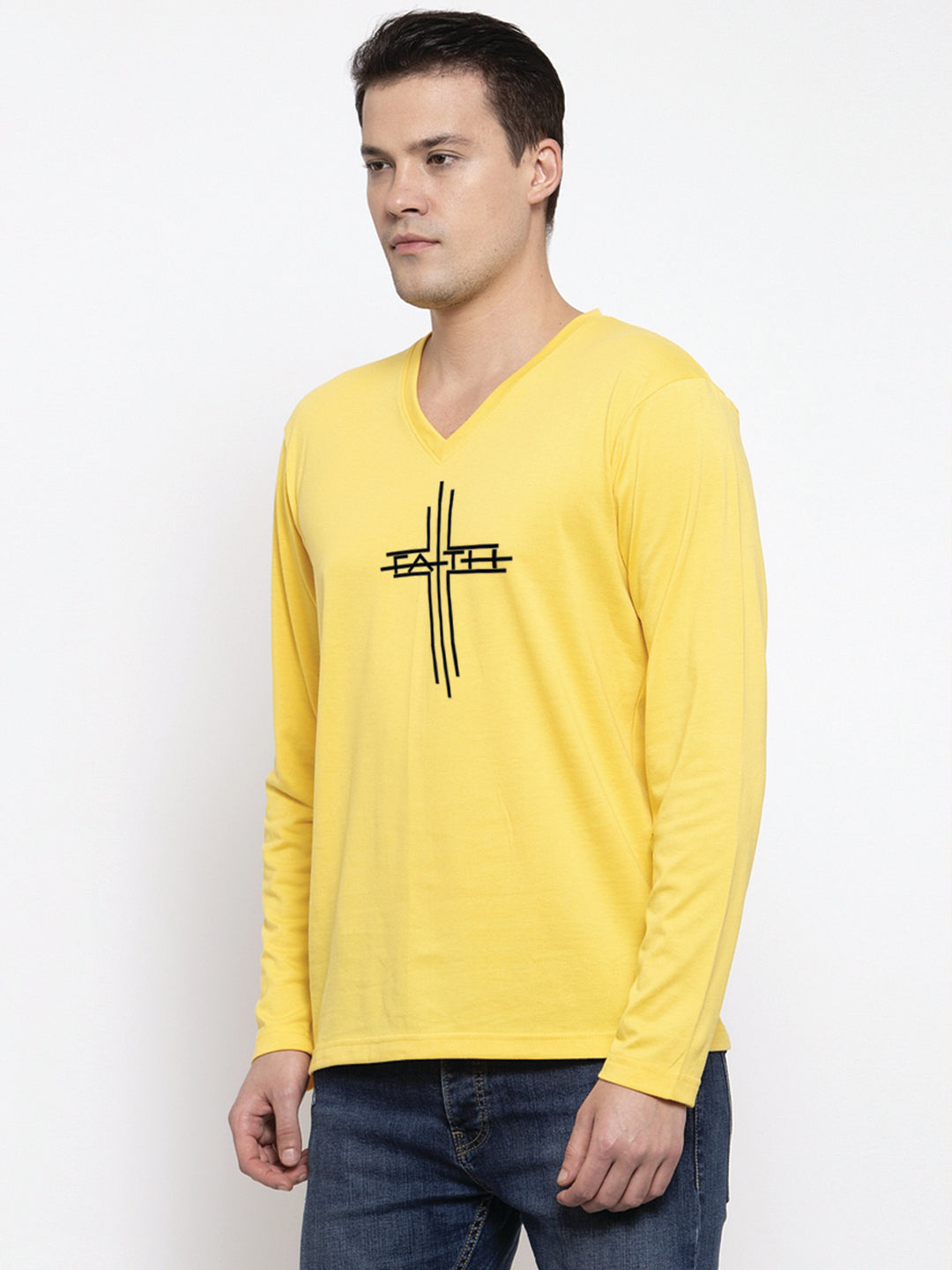 Men's Faith Regular Fit V Neck T-Shirt - Friskers