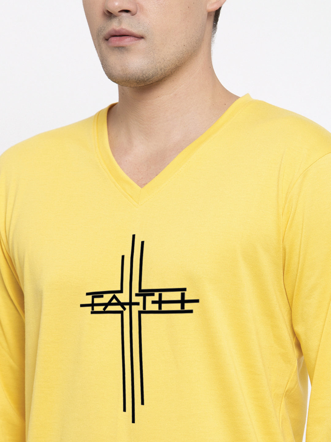 Men's Faith Regular Fit V Neck T-Shirt - Friskers