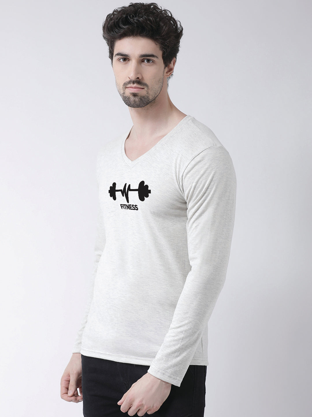 Men's Fitness Pure Cotton Regular Fit V Neck T-Shirt - Friskers
