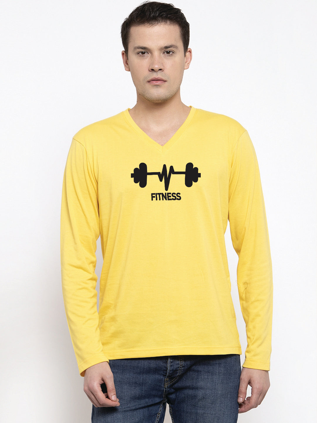 Men's Fitness Pure Cotton Regular Fit V Neck T-Shirt - Friskers