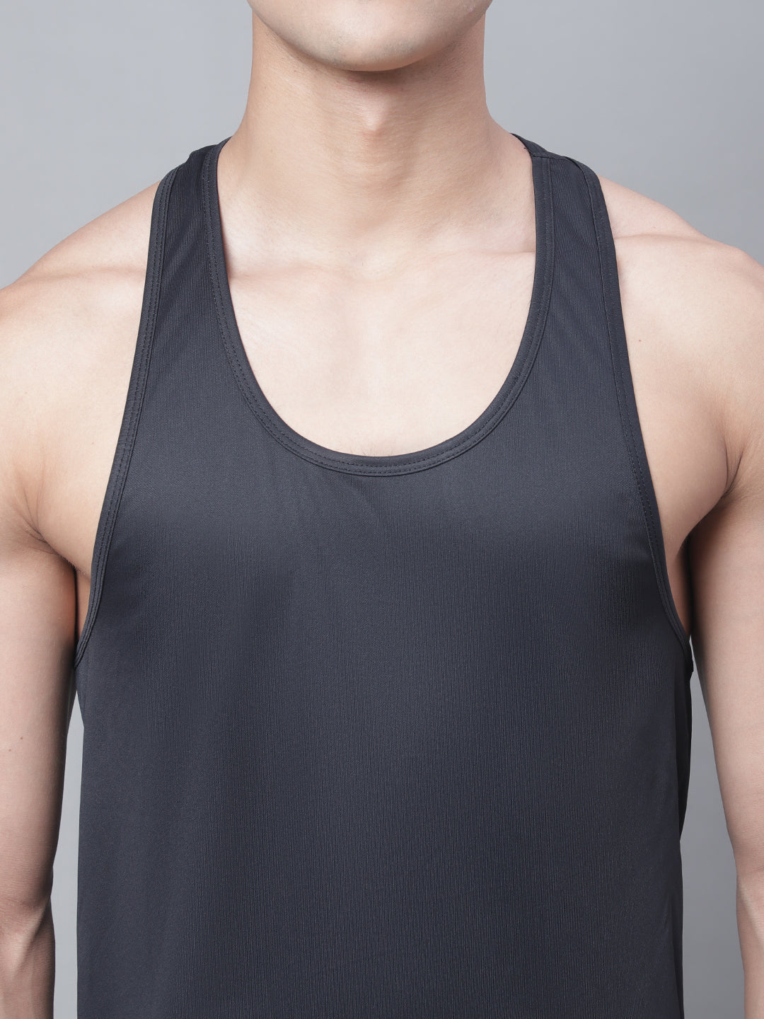 Men Black Sleeveless Dry Fit Sports Gym Vest - Friskers