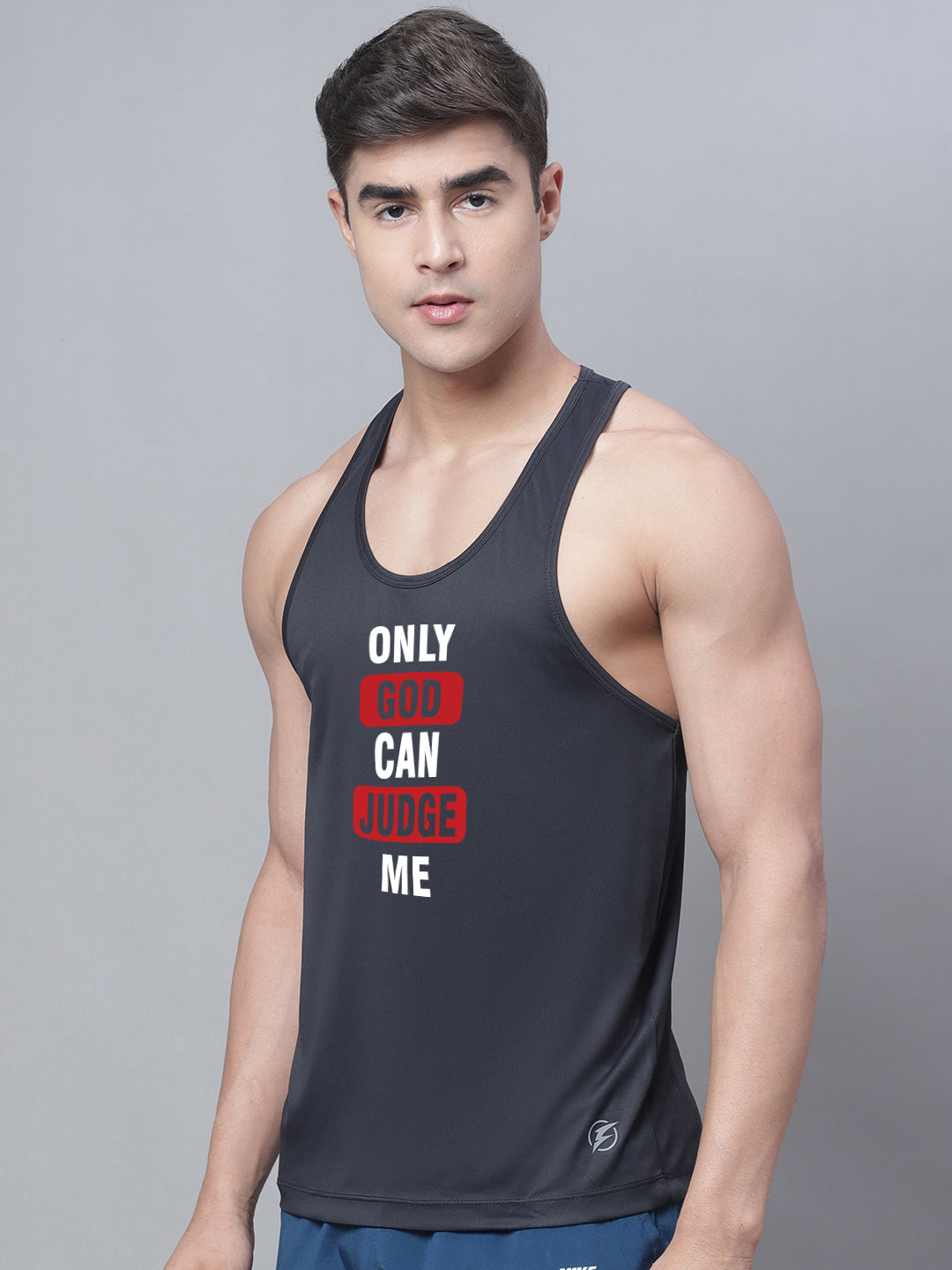 Sports Airy Printed Polyster Gym Vest - Friskers