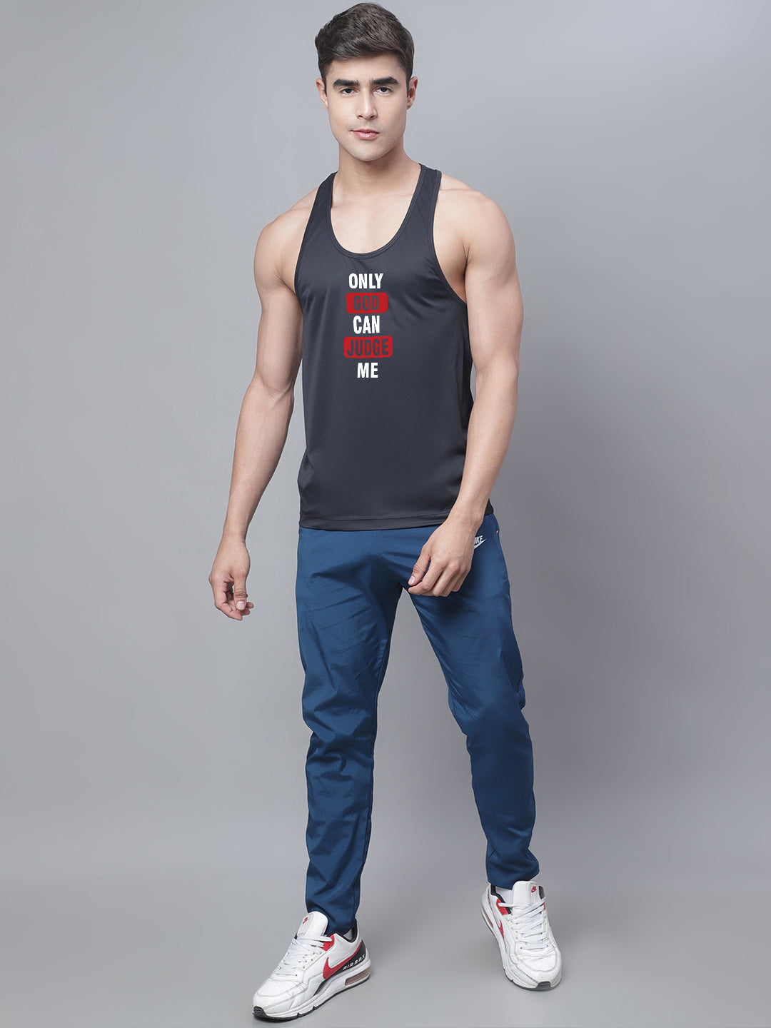 Sports Airy Printed Polyster Gym Vest - Friskers