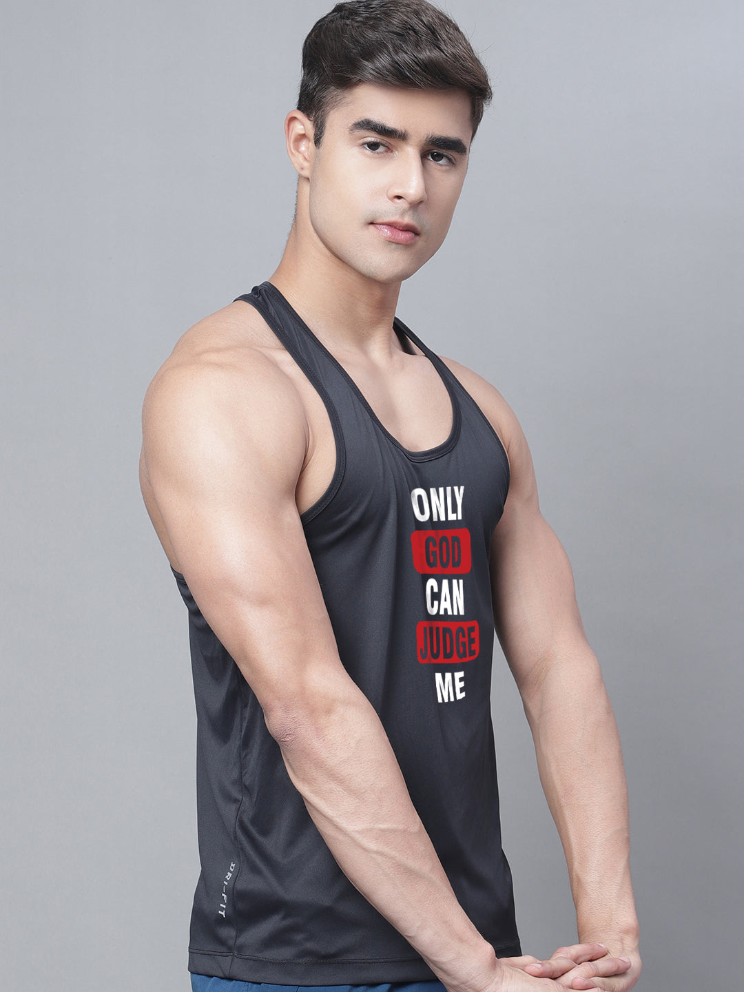 Sports Airy Printed Polyster Gym Vest - Friskers