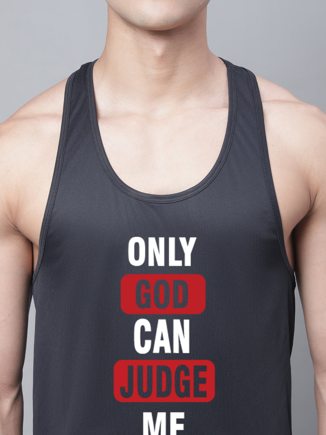 Sports Airy Printed Polyster Gym Vest - Friskers