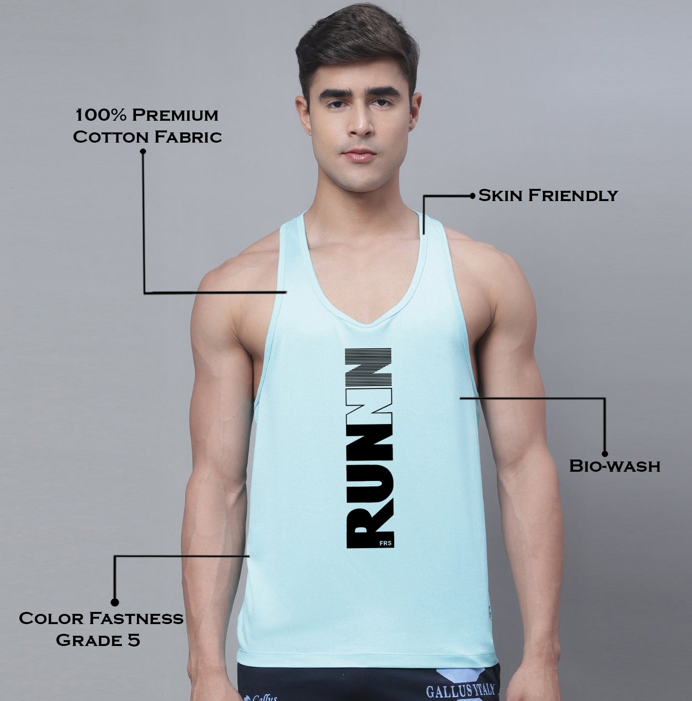 Sports Printed Regular Fit Polyster Vest - Friskers