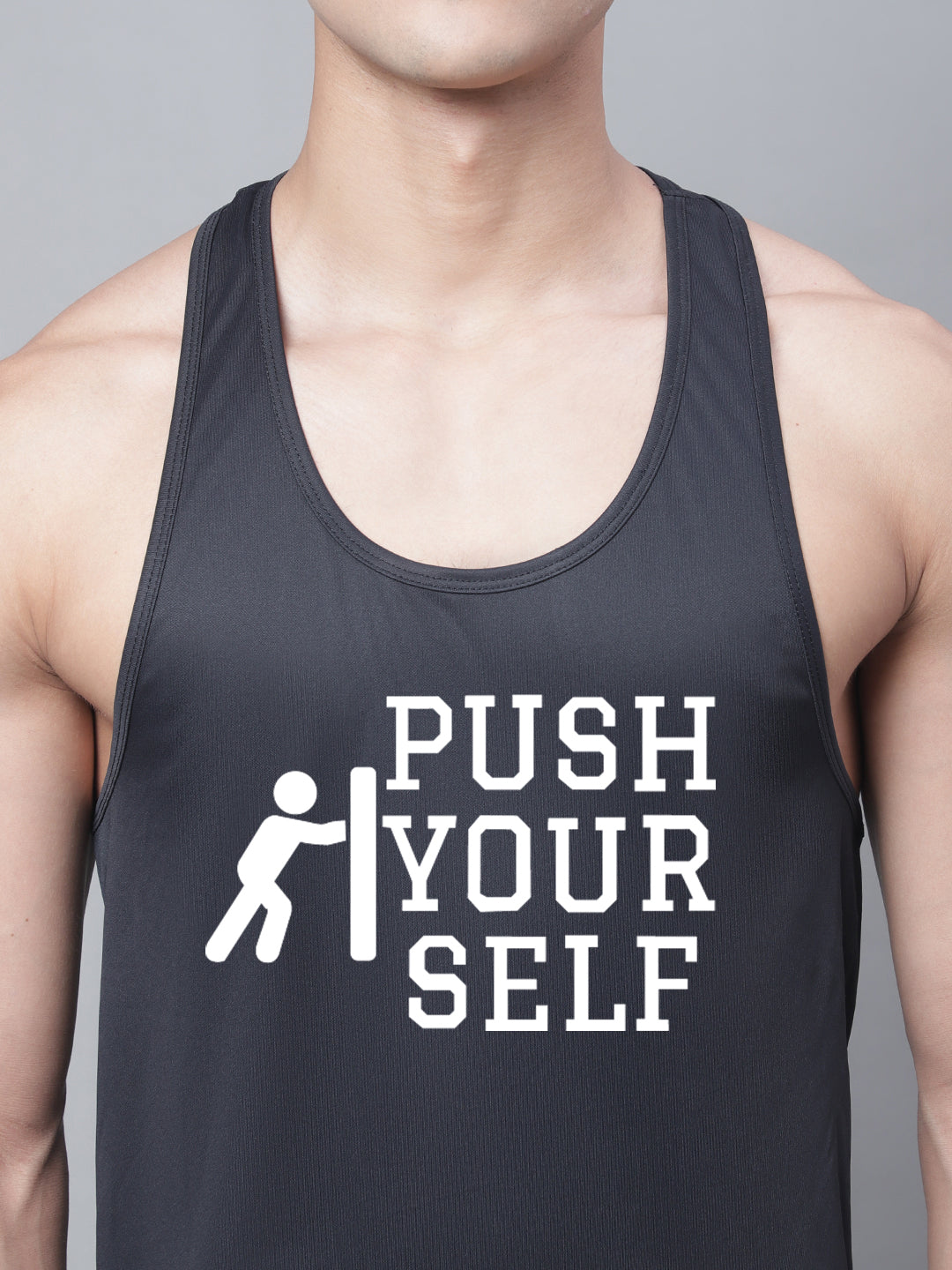 Sports Airy Printed Polyster Gym Vest - Friskers